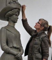 Olga Shilova at work in her studio